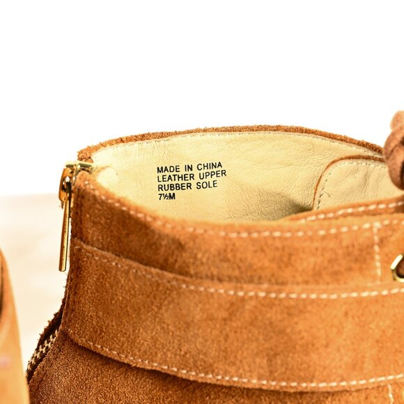 Michael Kors Vanessa Bootie in Genuine Dark Caramel Suede Size 7.5 - Picture 9 of 11